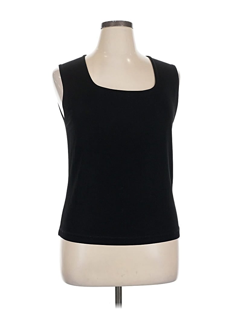 Pre-owned Travelers By Chico's Sleeveless Top Black Scoop Neck Tops