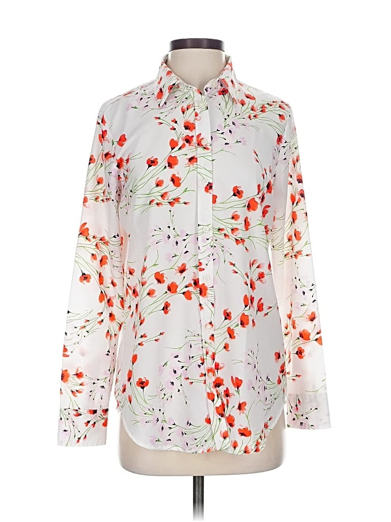 Pre-owned Banana Republic Long Sleeve Blouse In Red