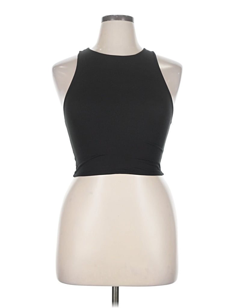 Pre-owned Sincerely Jules Tank Top Black Halter Neckline Tops