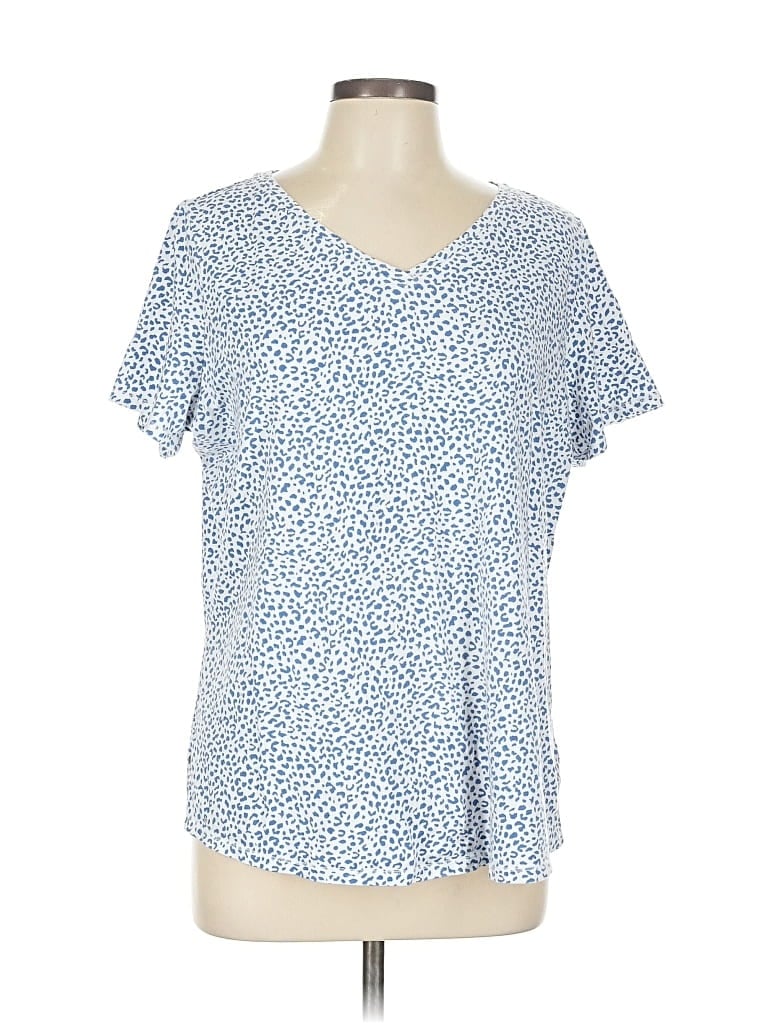 Pre-owned Belle By Kim Gravel Short Sleeve T-shirt In Blue