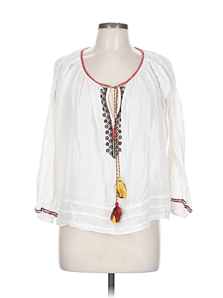 Pre-owned Polo Ralph Lauren 3/4 Sleeve Blouse In White