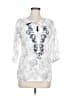 Malvin 100% Linen White 3/4 Sleeve Blouse Size 6 - photo 1
