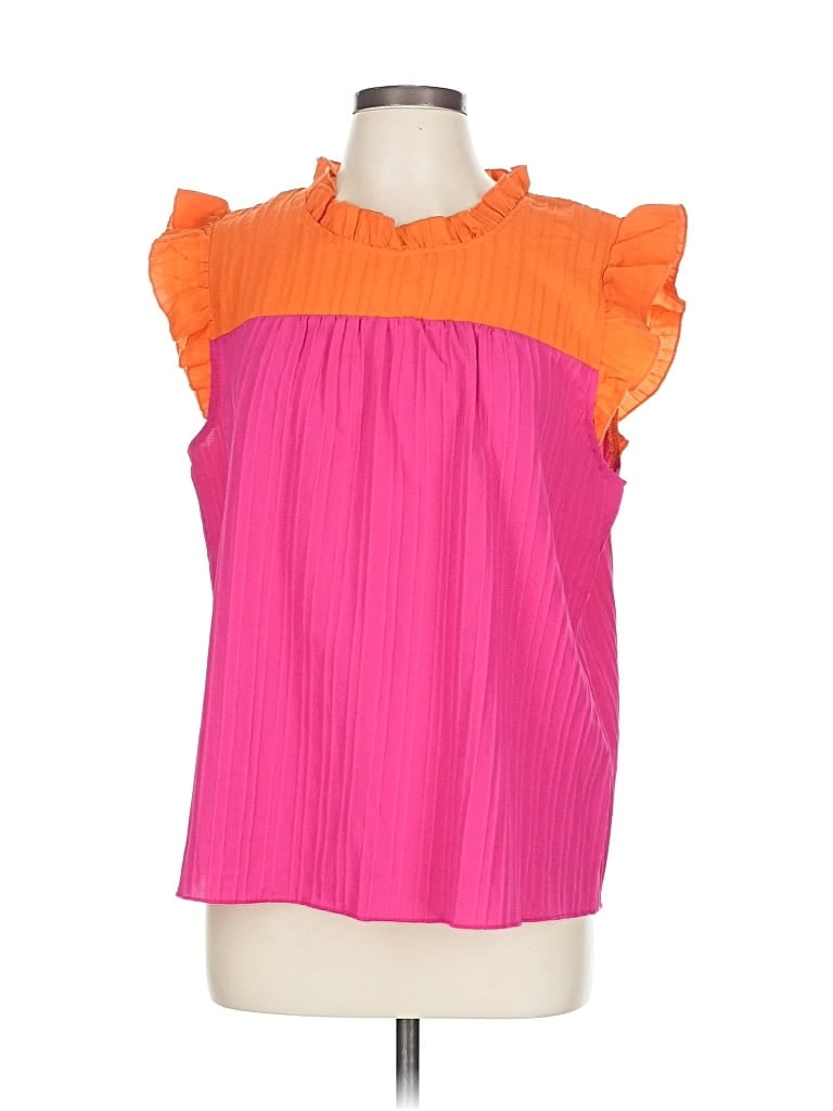 Pre-owned Assorted Brands Sleeveless Blouse In Orange