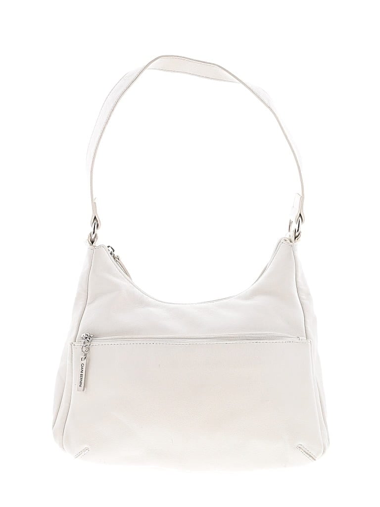 Pre-owned Giani Bernini Leather Shoulder Bag In White