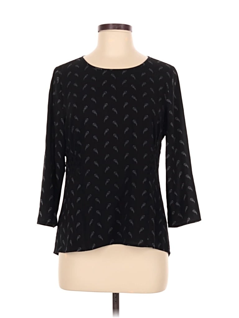 Pre-owned Daniel Rainn 3/4 Sleeve Top Black Boatneck Tops