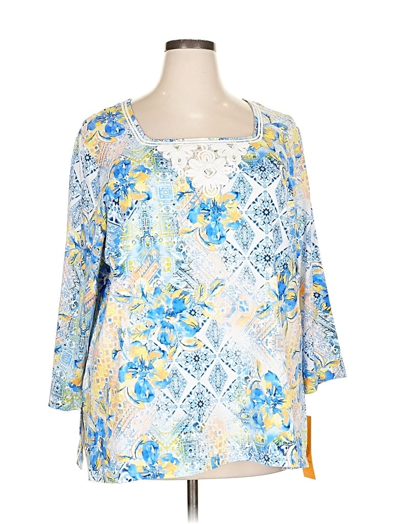 Ruby Rd. 3/4 Sleeve Blouse In Blue