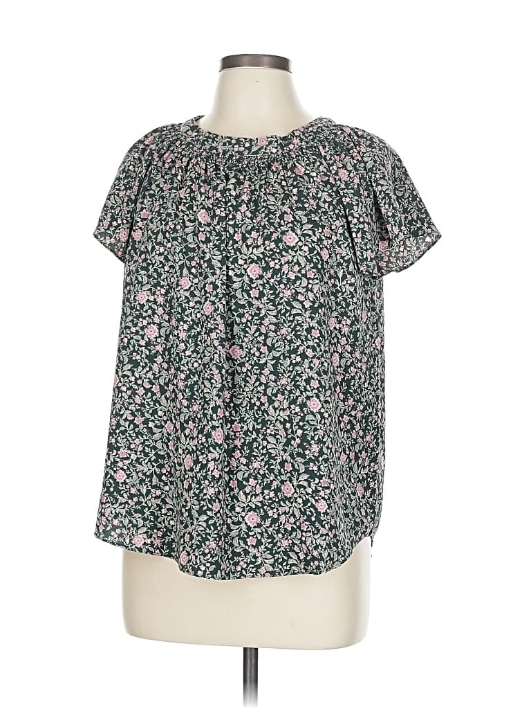 Pre-owned Lc Lauren Conrad Short Sleeve Blouse In Blue