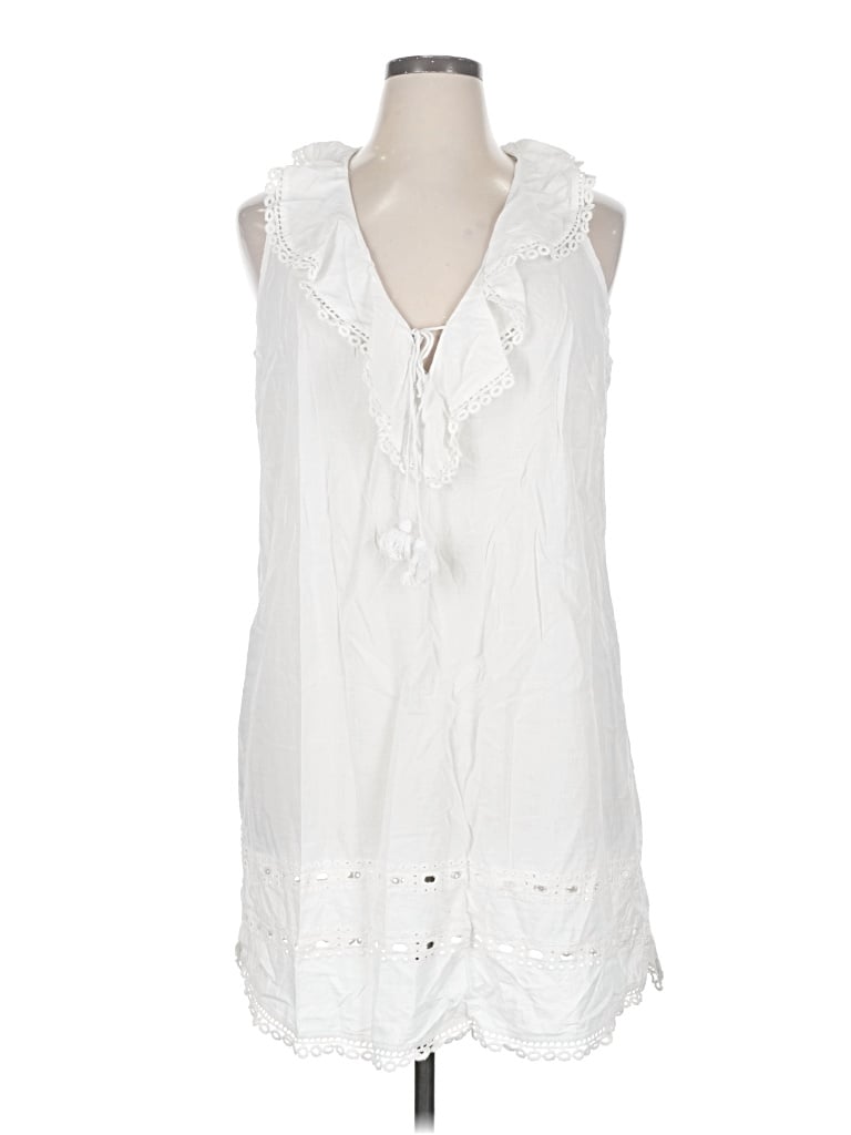 Pre-owned Mud Pie Casual Dress In White