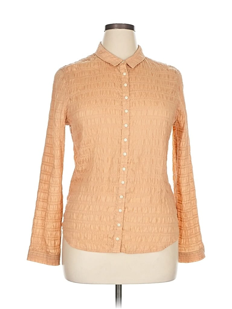 Pre-owned Everlane Long Sleeve Blouse In Brown