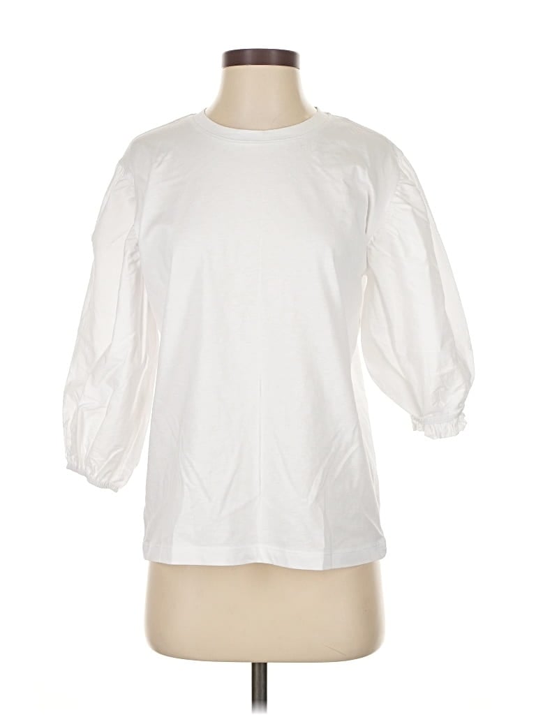 Pre-owned Zara 3/4 Sleeve T-shirt In White