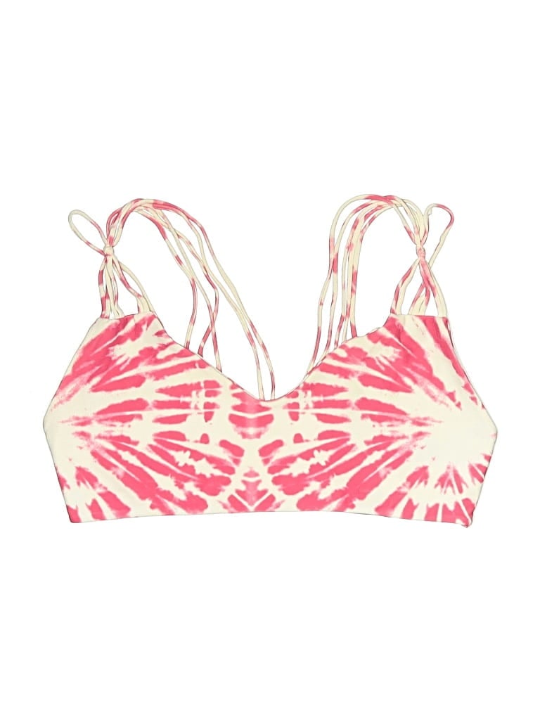 Pre-owned Mikoh Swimsuit Top Pink Tie-dye Pattern Swimwear