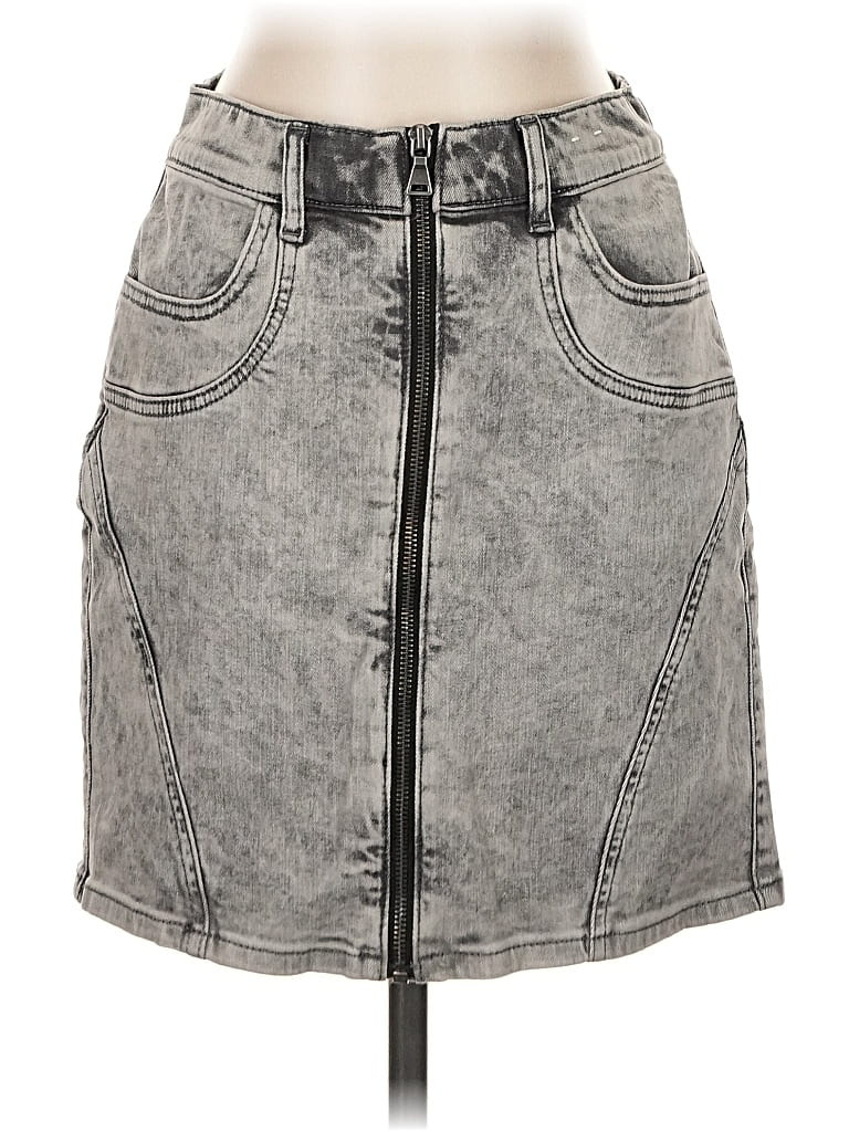 Pre-owned Express Denim Skirt In Gray