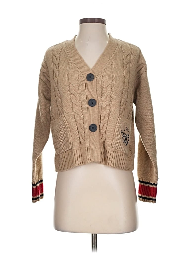 Pre-owned Tommy Hilfiger Cardigan Sweater In Brown