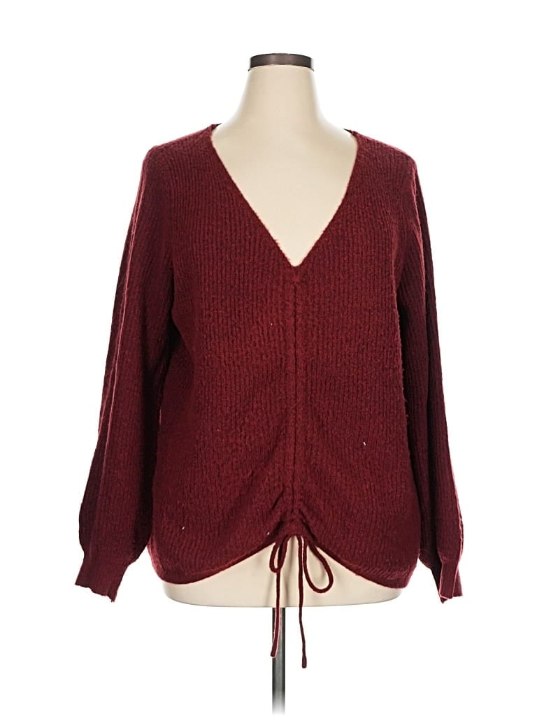 Pre-owned Assorted Brands Pullover Sweater In Burgundy