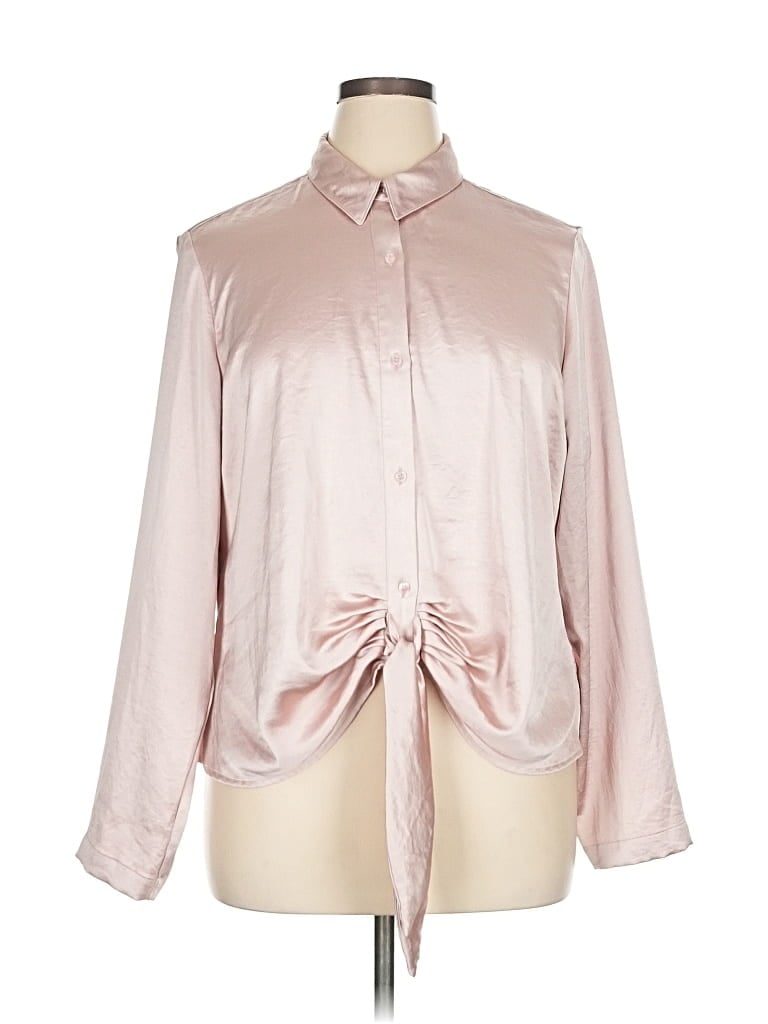 Pre-owned Express Long Sleeve Blouse In Pink