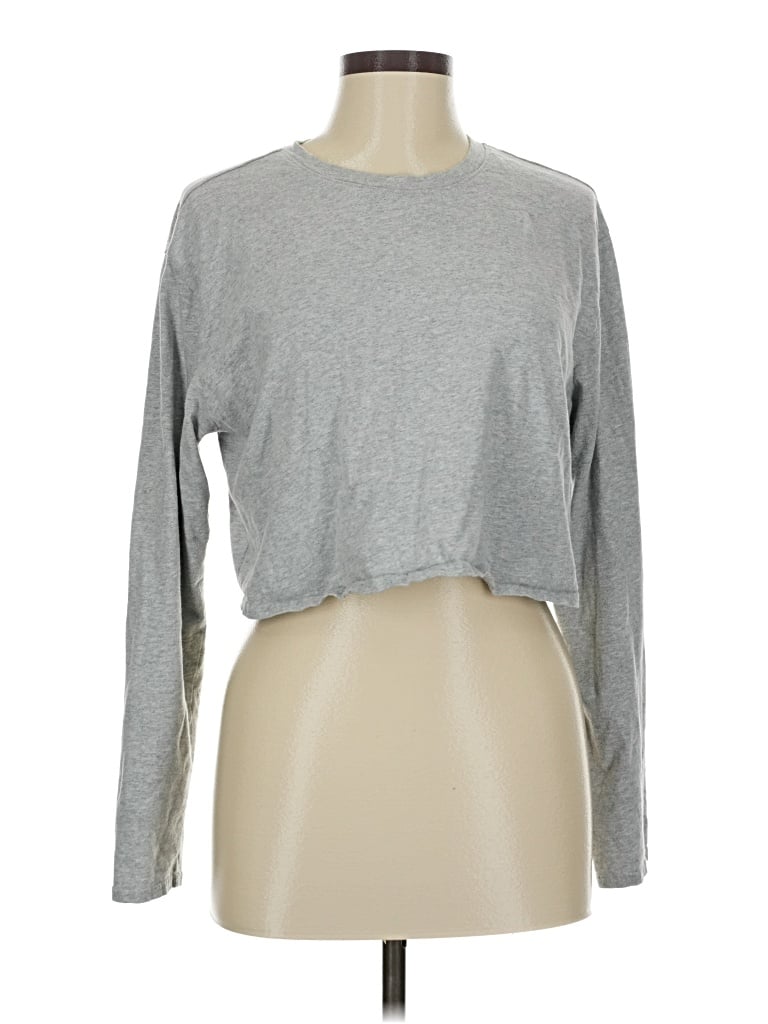 Pre-owned Open Edit Long Sleeve T-shirt In Gray