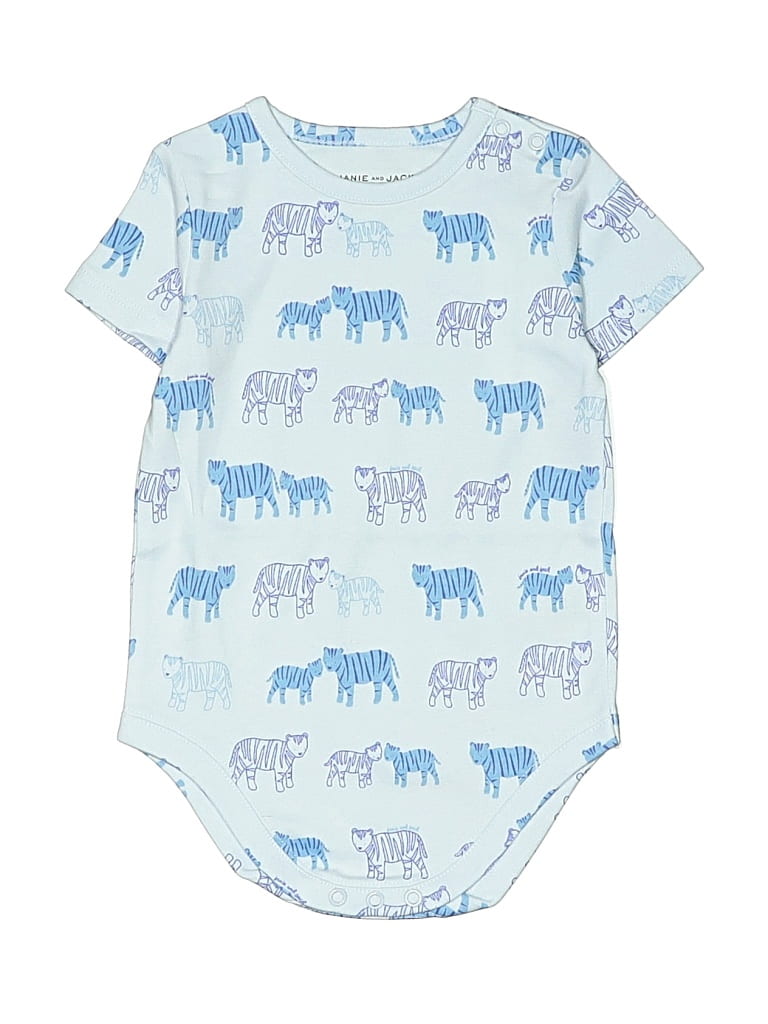 Pre-owned Janie And Jack Babies' Short Sleeve Onesie In Blue
