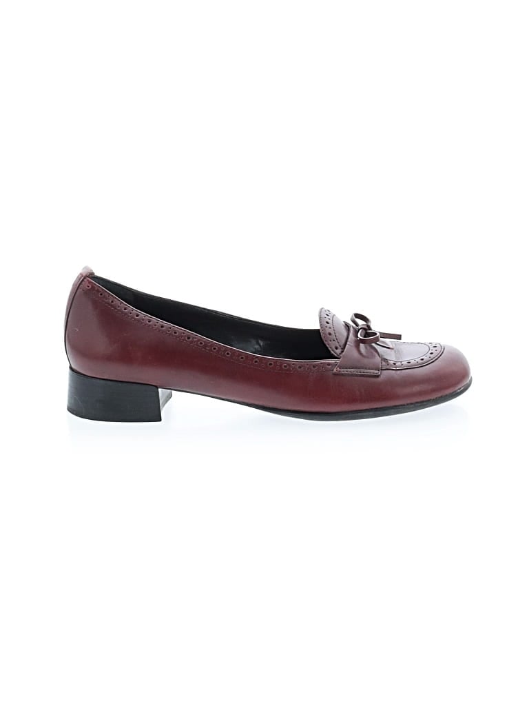 Pre-owned Franco Sarto Flats In Burgundy