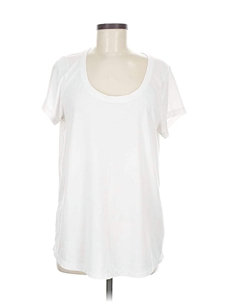 Pre-owned Athleta Short Sleeve T-shirt In White