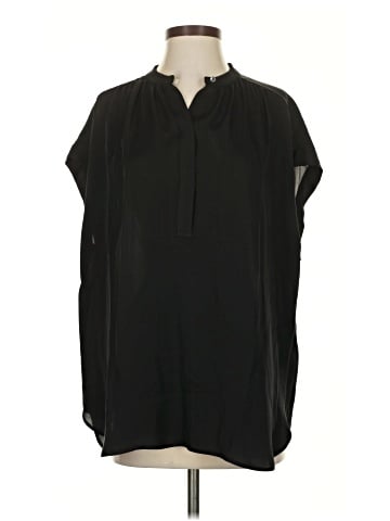 Vince. Short Sleeve Silk Top (view 1)