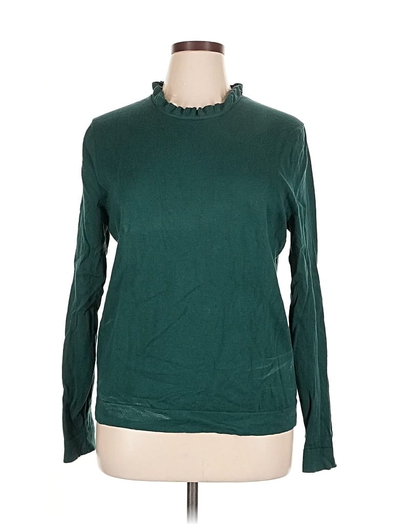 Pre-owned J.crew Factory Store Turtleneck Sweater In Green