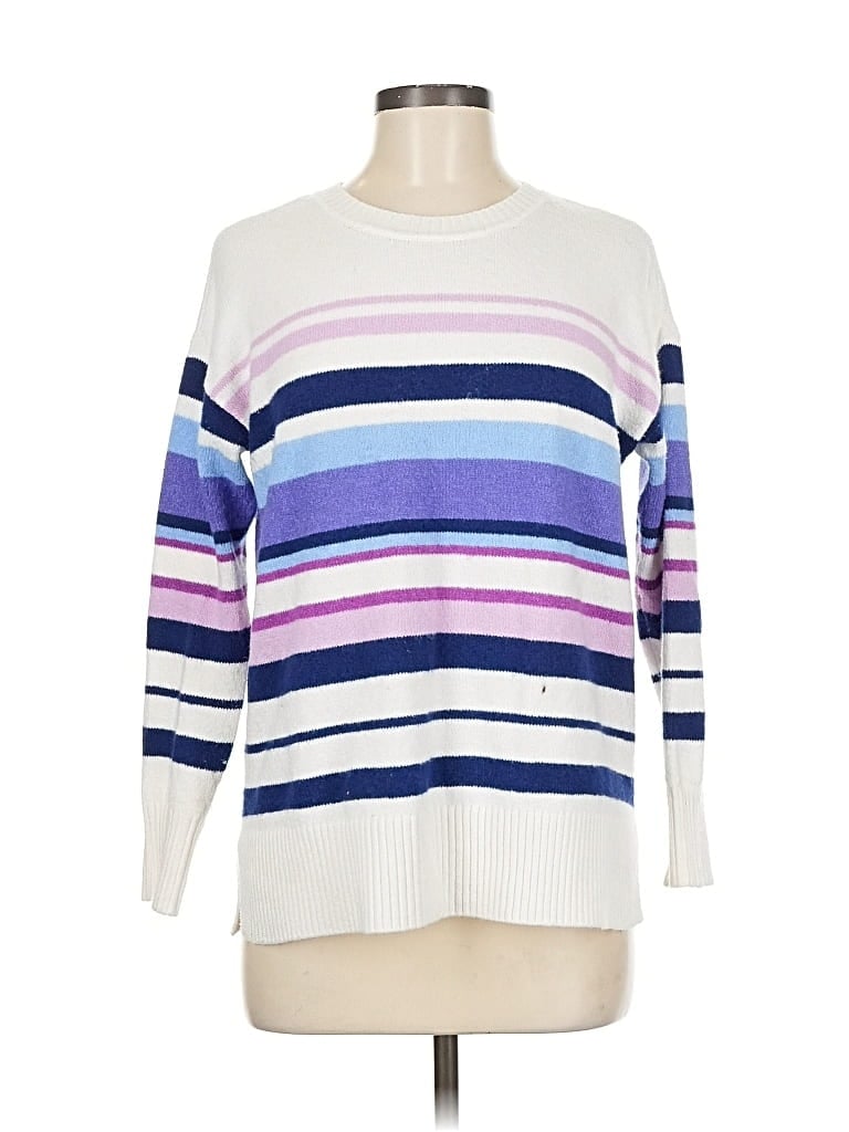 Pre-owned Ann Taylor Loft Pullover Sweater In White