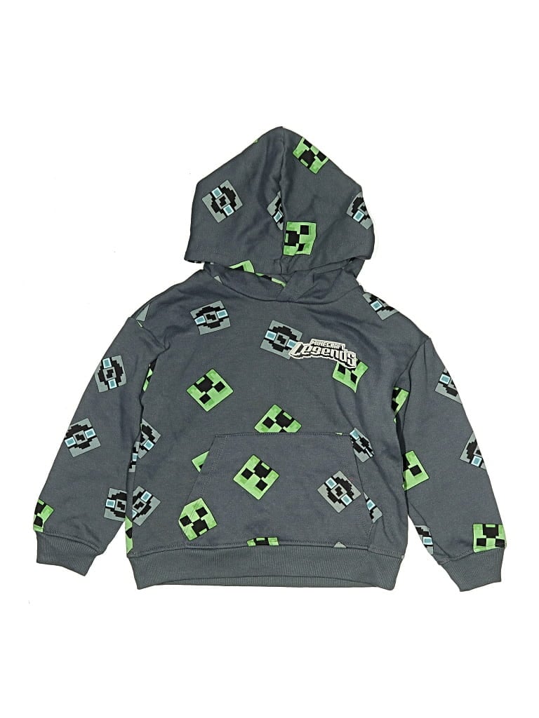 Pre-owned Minecraft Kids' Zip Up Hoodie In Green