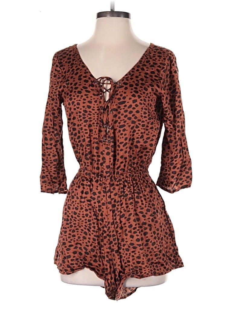Pre-owned Amuse Society Romper In Brown