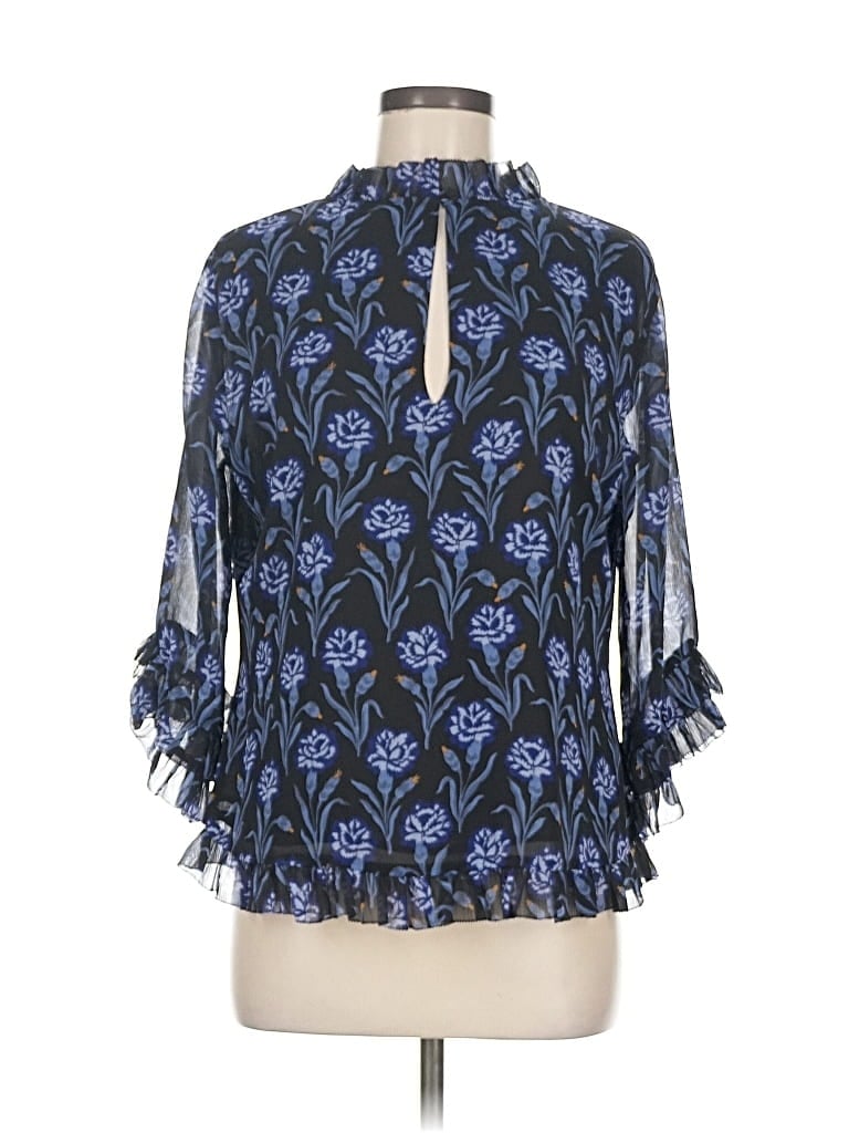 Pre-owned Ann Taylor Factory 3/4 Sleeve Blouse In Blue