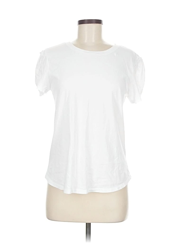 Pre-owned Generation Love Short Sleeve Top White Scoop Neck Tops