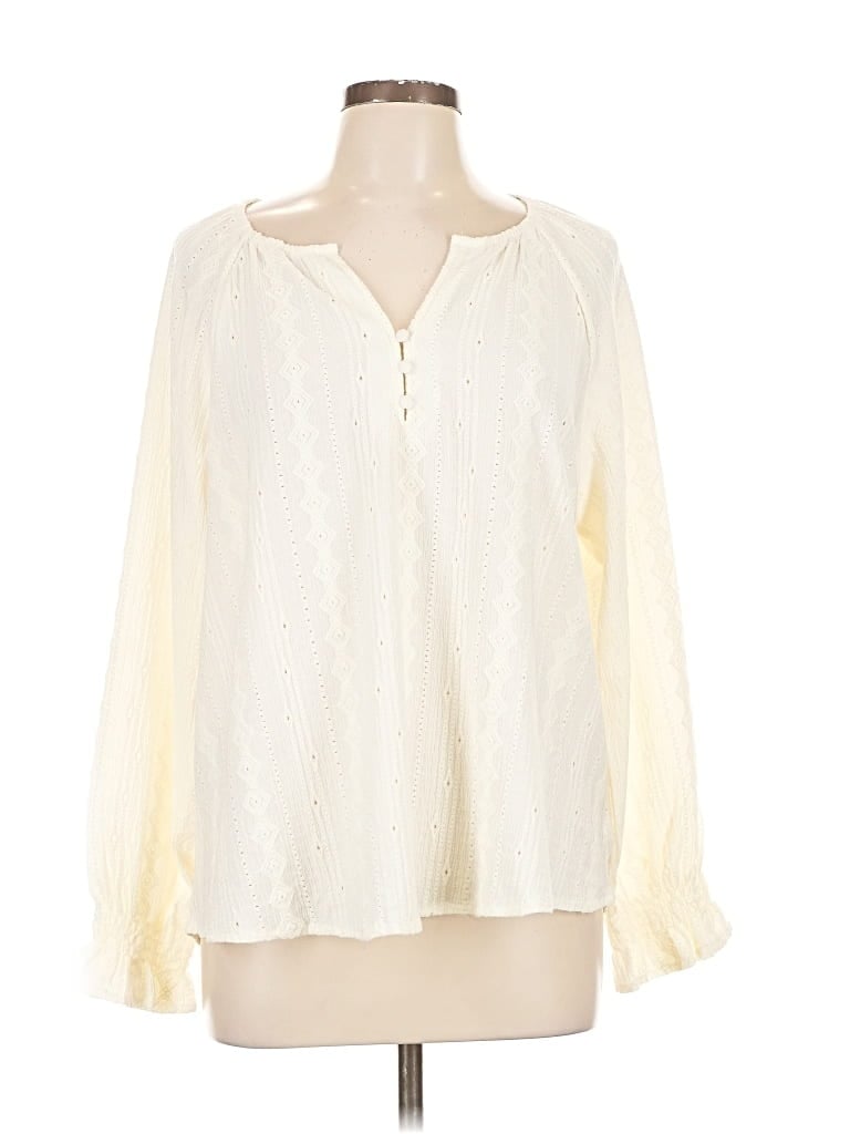 Pre-owned Frye Long Sleeve Blouse In Ivory
