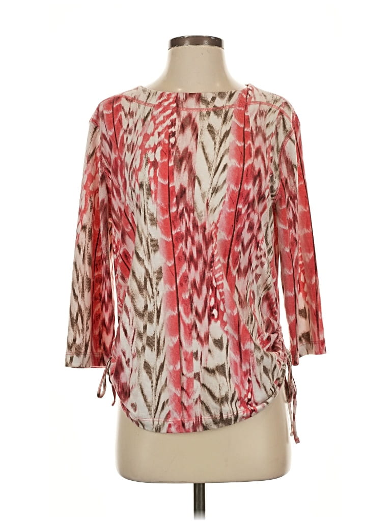 Pre-owned Links 3/4 Sleeve Blouse In Red