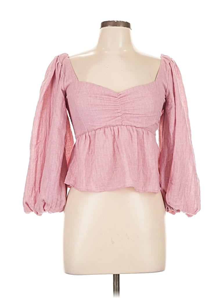 Pre-owned Show Me Your Mumu 3/4 Sleeve Blouse In Pink