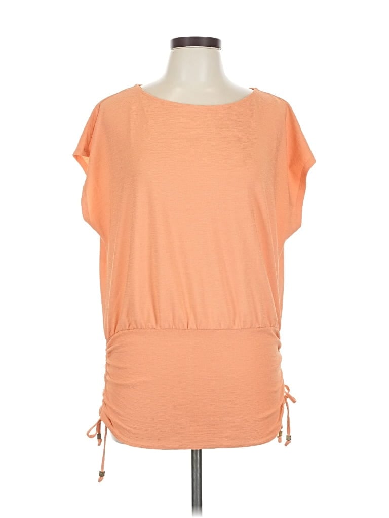 Pre-owned Michael Michael Kors Short Sleeve Top Orange Boatneck Tops