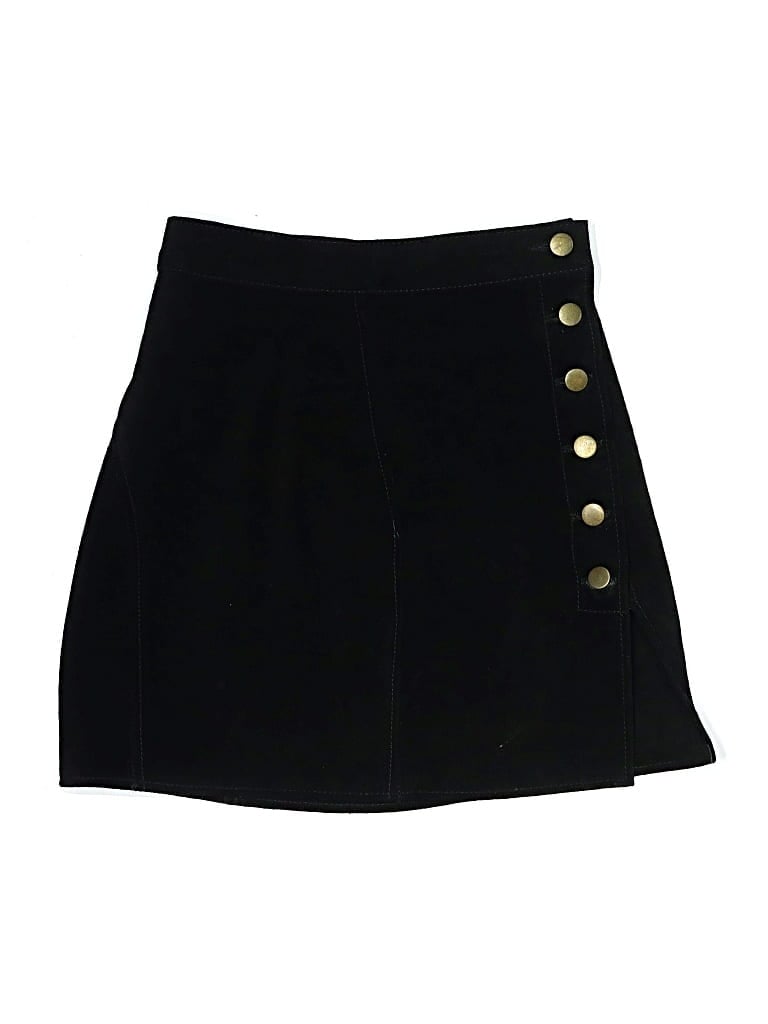 Pre-owned Understated Leather Leather Skirt In Black