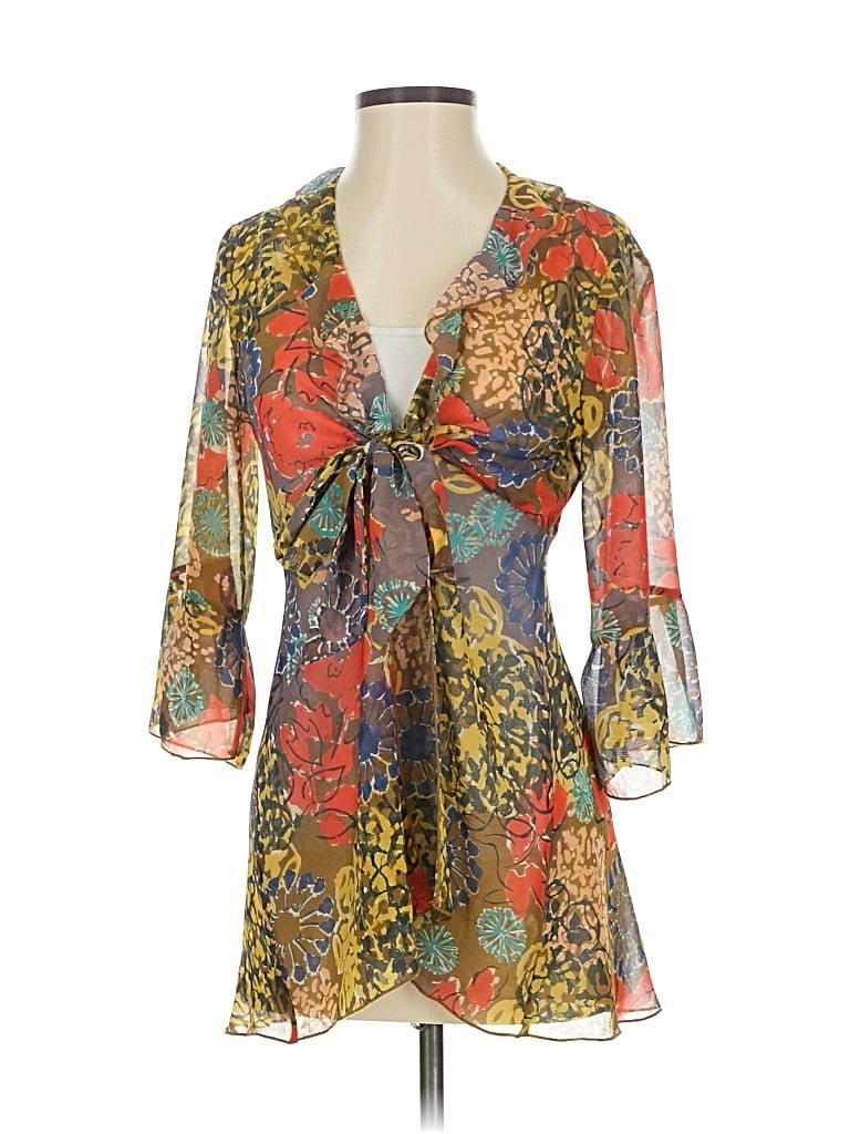 Pre-owned Cabi 3/4 Sleeve Blouse In Orange