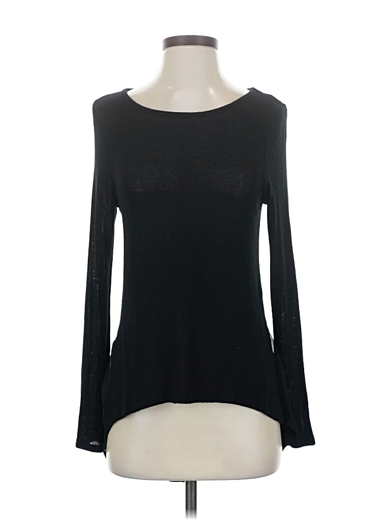 Pre-owned Bar Iii Long Sleeve Top Black Boatneck Tops