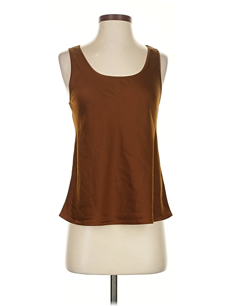 Pre-owned Uniqlo Sleeveless Top Brown Scoop Neck Tops