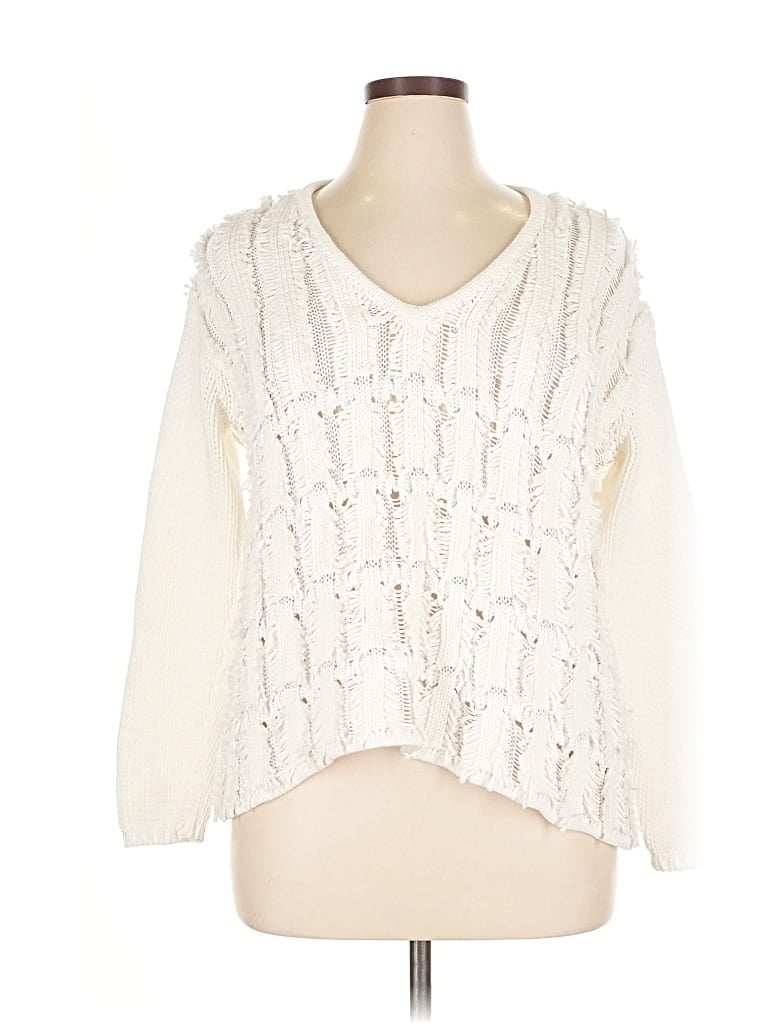 Pre-owned Label+thread Pullover Sweater In White