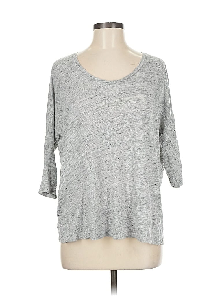 Pre-owned Ann Taylor 3/4 Sleeve T-shirt In Gray