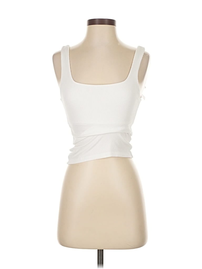 Pre-owned Edikted Tank Top Ivory Strapless Neckline Tops In White