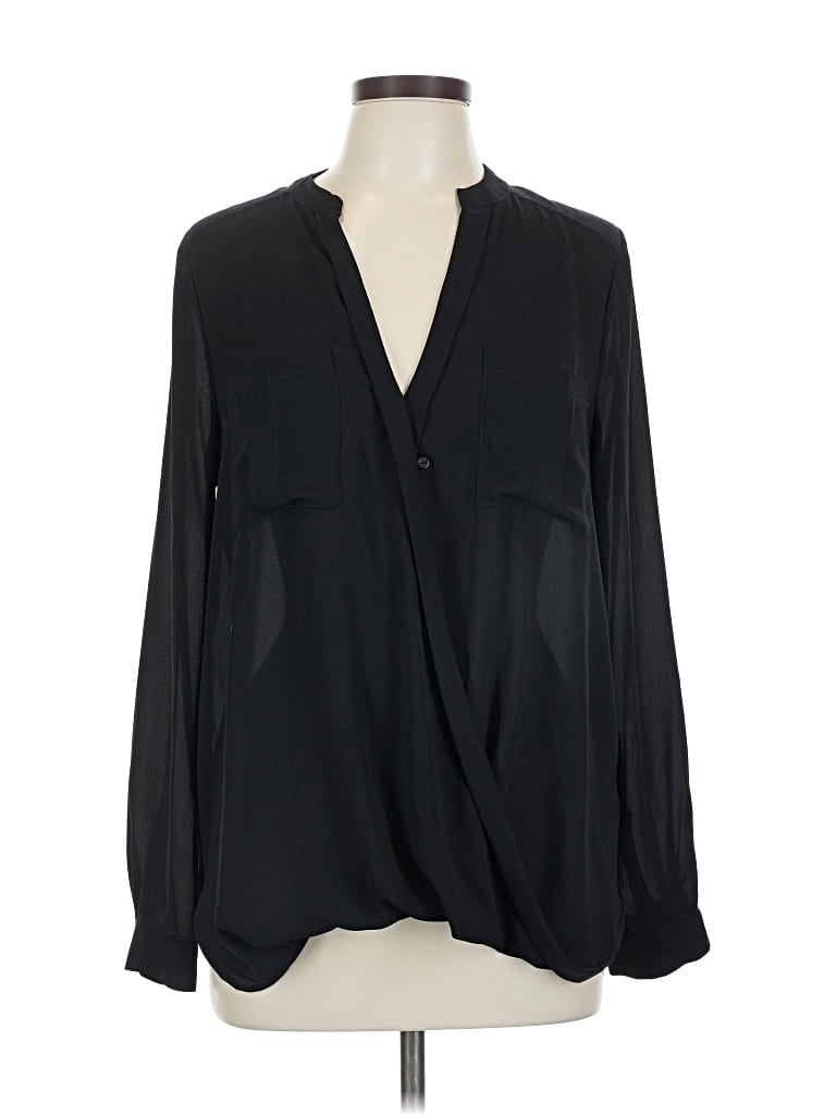 Pre-owned Maeve Long Sleeve Blouse In Black