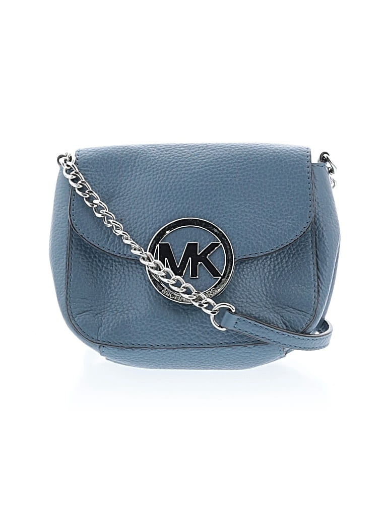 Pre-owned Michael Michael Kors Leather Crossbody Bag In Blue