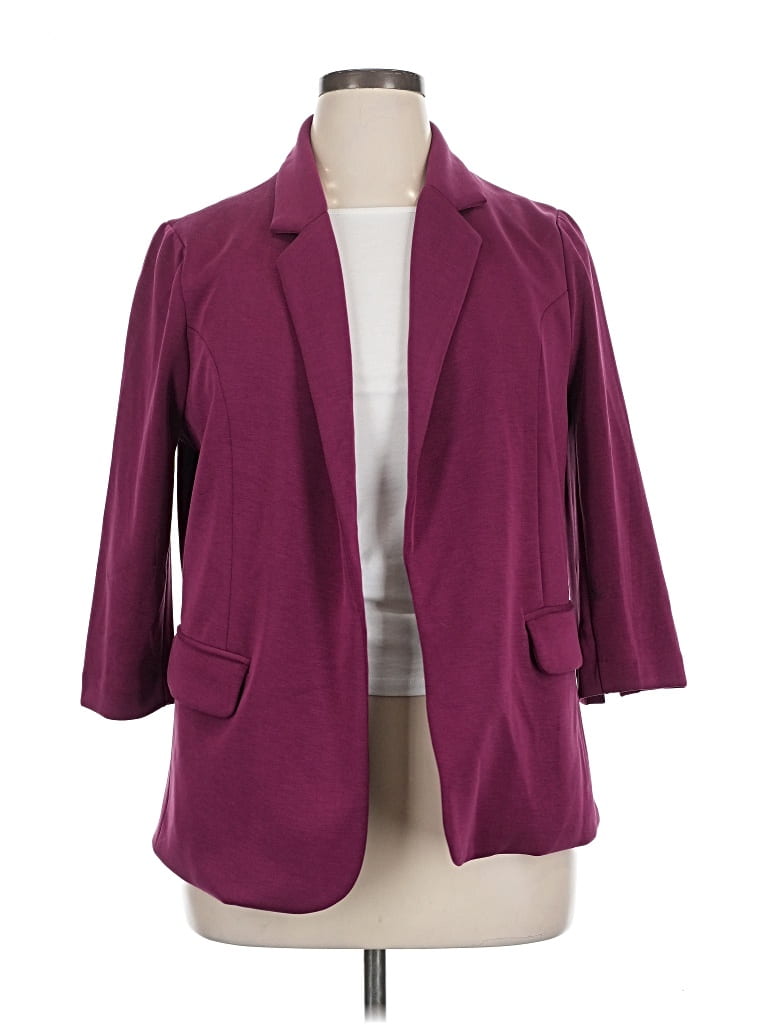 Pre-owned Skies Are Blue Blazer Jacket In Burgundy