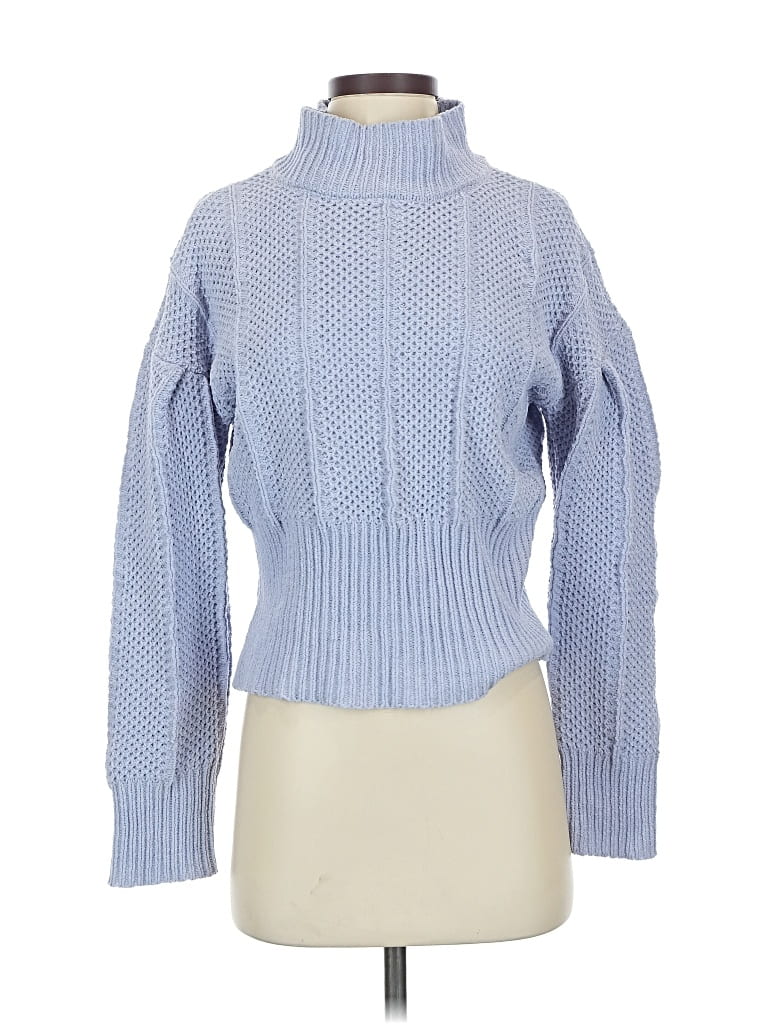 Pre-owned Assorted Brands Turtleneck Sweater In Blue