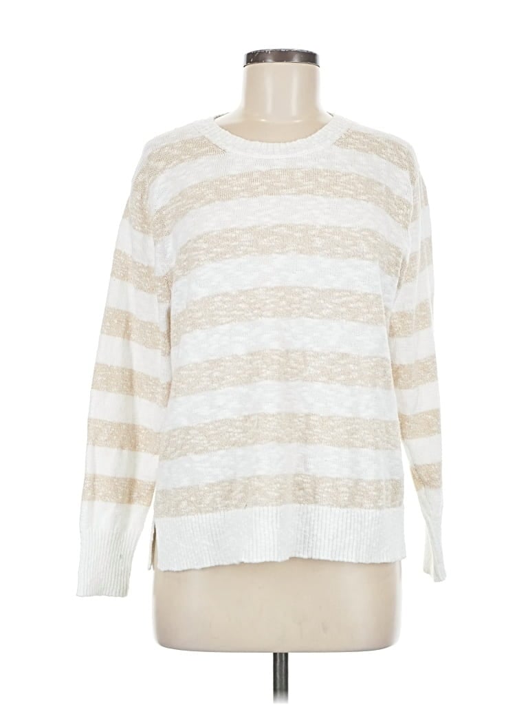 Pre-owned J.crew Factory Store Pullover Sweater In White