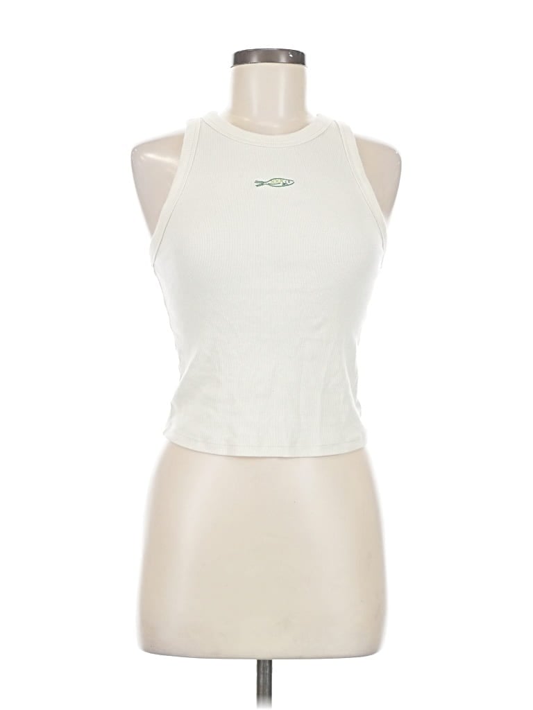 Pre-owned A New Day Tank Top Ivory Halter Neckline Tops In White