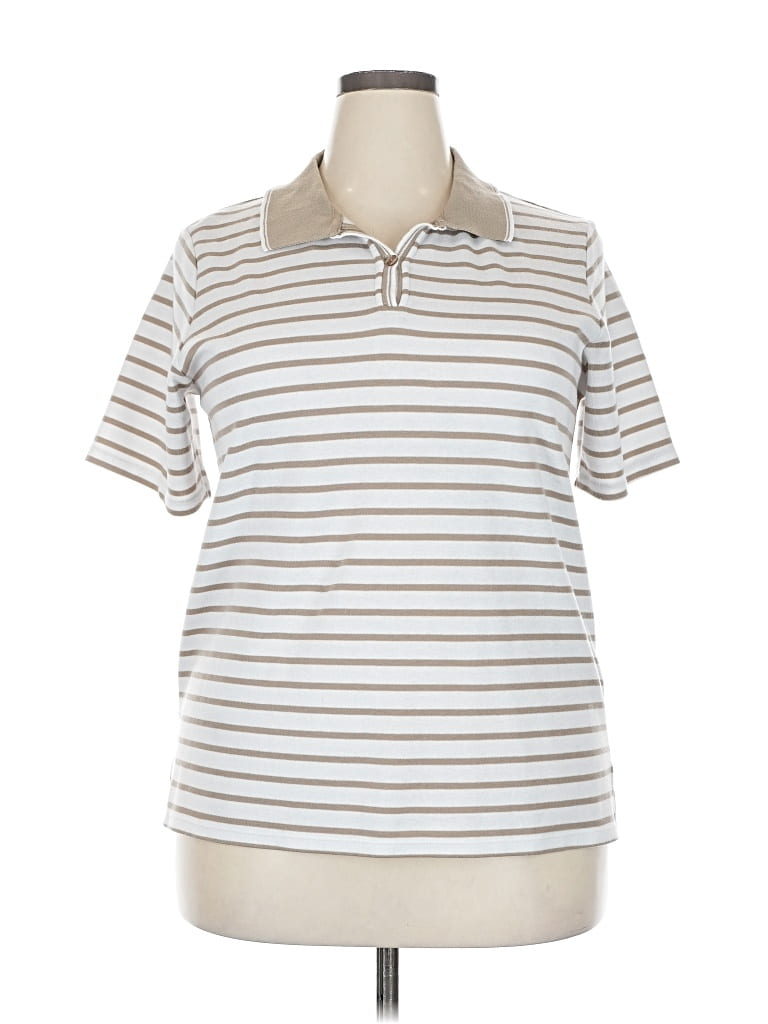 Pre-owned Allison Daley Short Sleeve Polo Shirt In White