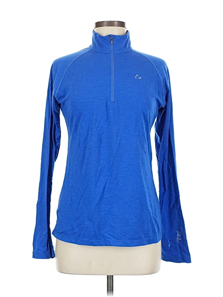 PARADOX Pre-owned Long Sleeve Top Blue Turtleneck Tops