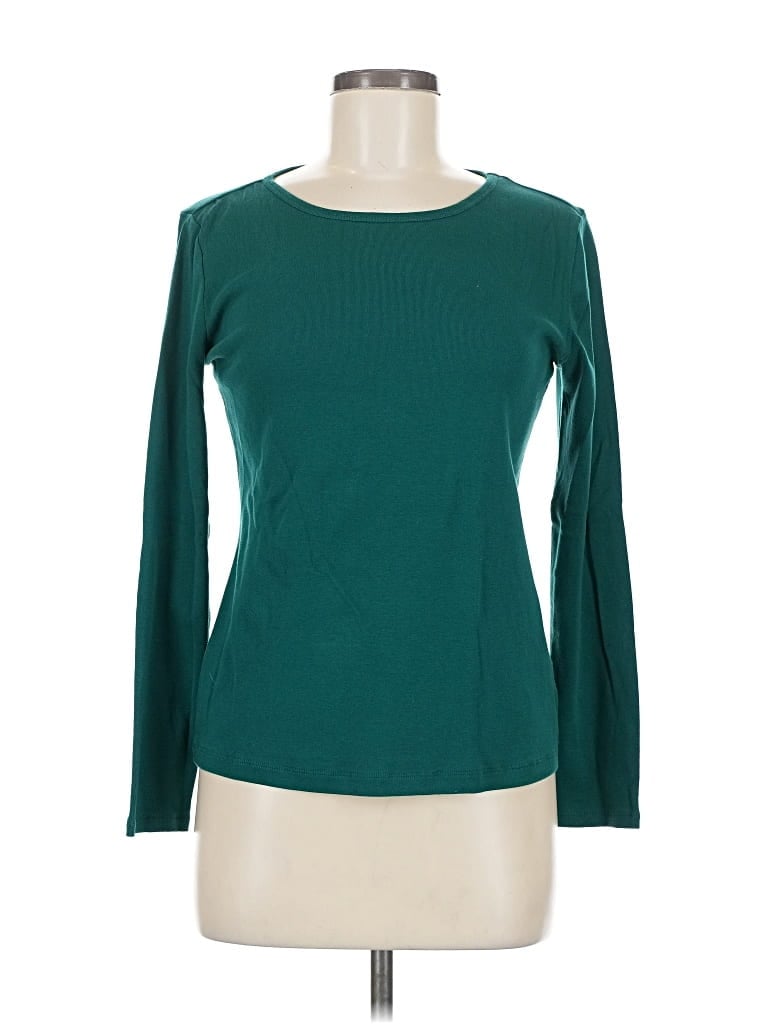 Pre-owned Liz Claiborne Long Sleeve T-shirt In Blue